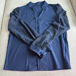 SHEIN Deep Blue Top with‎ Unique Sleeves